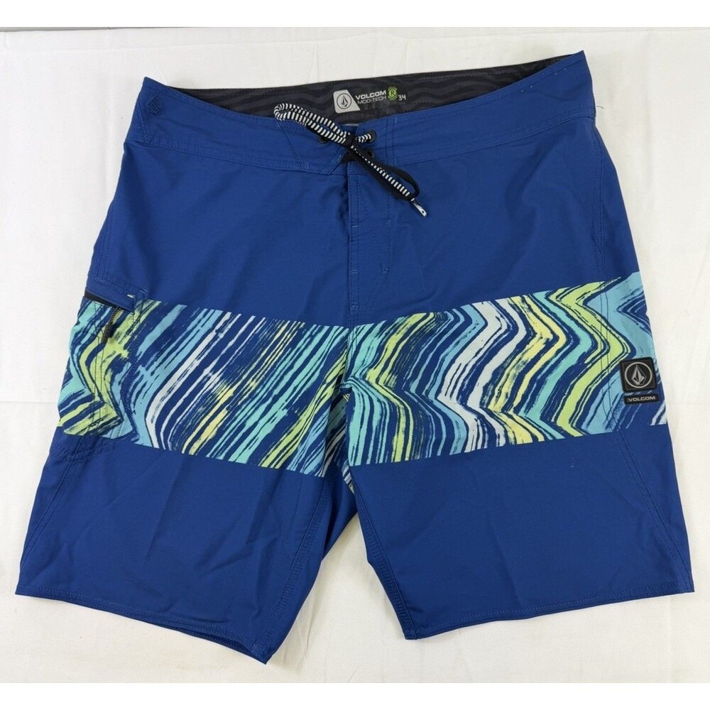 Volcom Mod-Tech Boardshorts 34 Blue 20” Swim Shorts-530